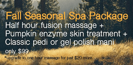 fall seasonal spa package